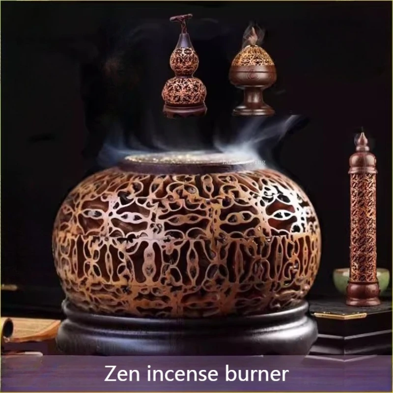 

Креативная деревянная полая курильница в форме круга/тыквы/вертикальная/в стиле Бошань для дома, декоративные украшения для интерьера в стиле Дзен, религиозные принадлежности