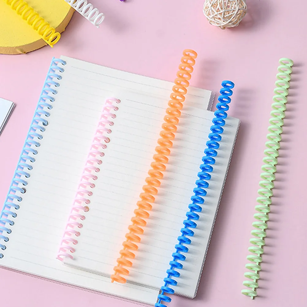 10Pcs Spiral Binding Coils Plastic Comb Bindings for Notebooks Smooth Edges Simple Design Flat Lay Convenient Closure Notebook