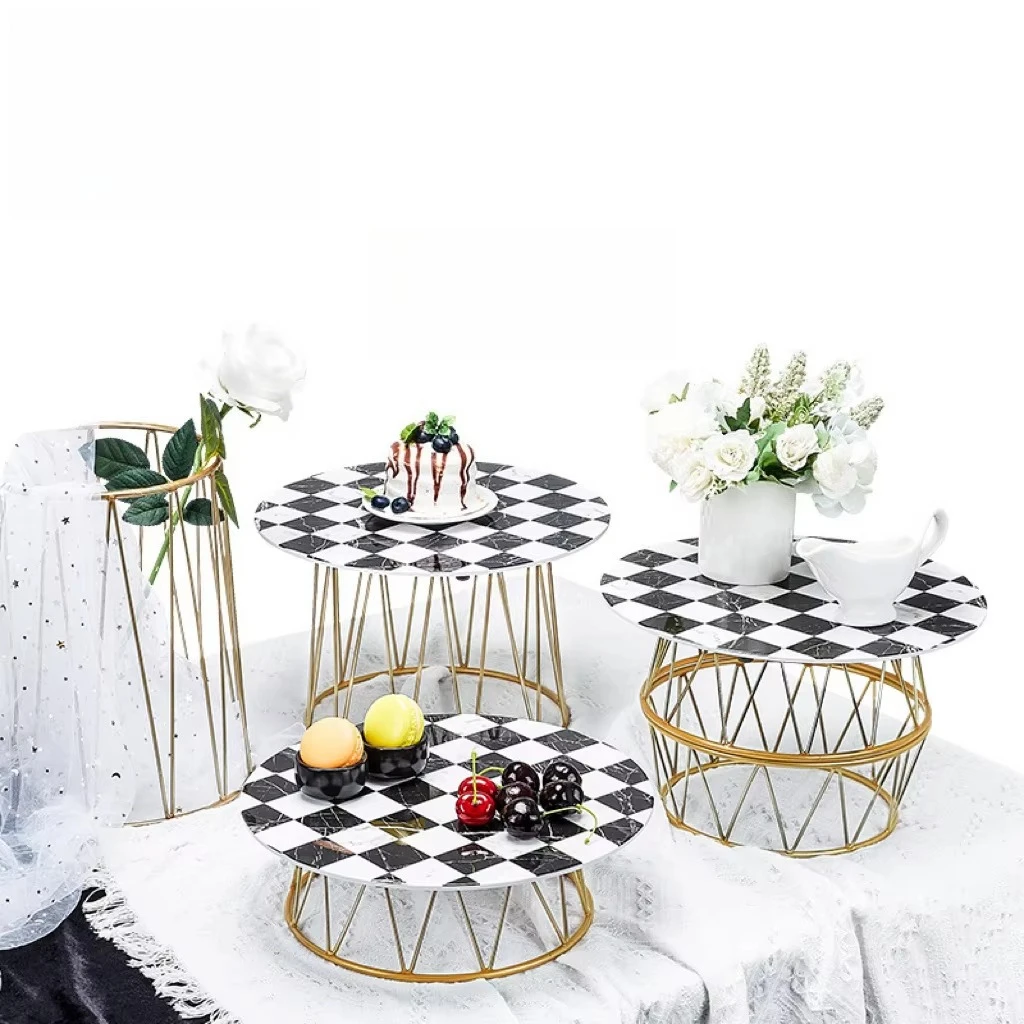 *Imiter Metal Round Plate Cake Stand New Luxury Dessert Rack Catering Buffet Food Sweets Display Eco-Friendly