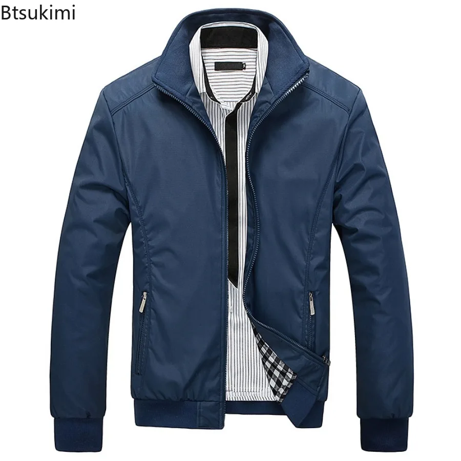 Veste de Baseball pour Homme, Bomber à Col Montant, Coupe Cintrée, Couleur Unie, Vêtement d'Affaires Décontracté, Grande Taille 8XL, Printemps Automne