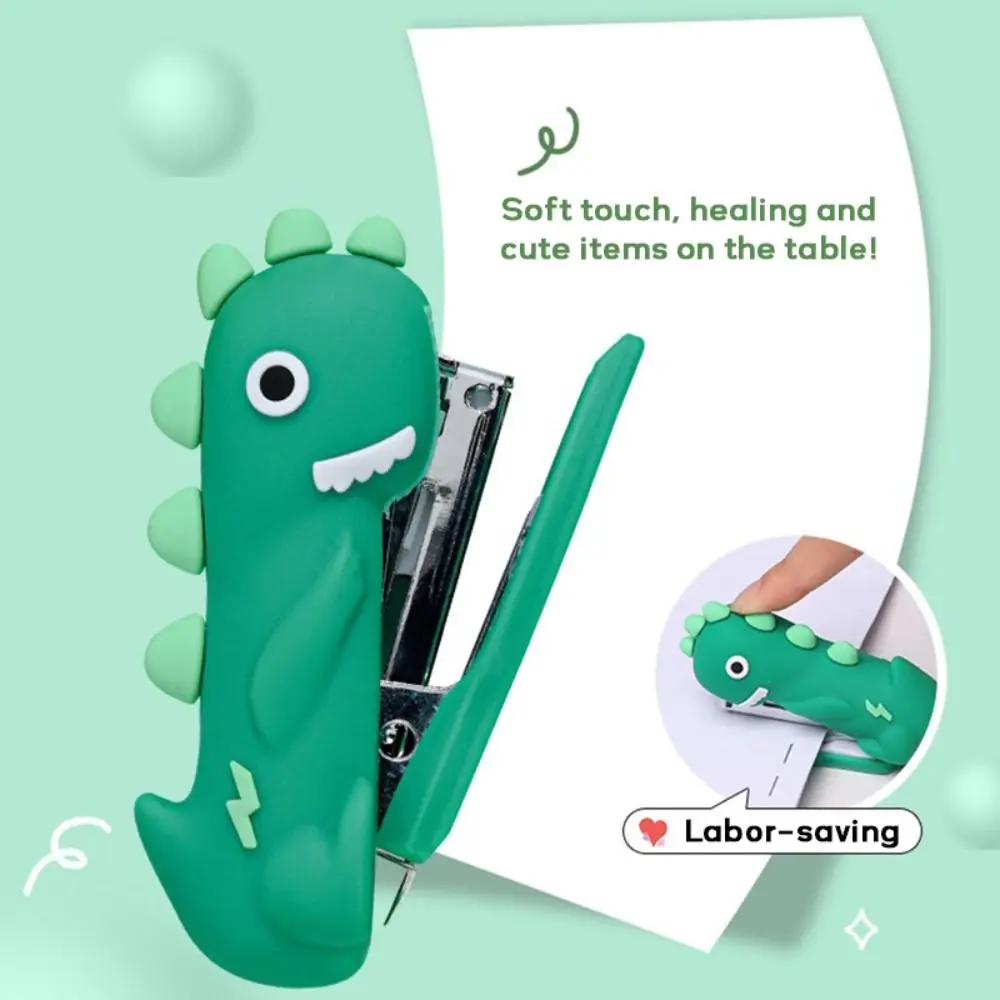 Use 10# Staples Stapler Mini Portable Effortless Long Stapler Panda/Astronaut/Dinosaur Labor-saving Manual Binding Tool