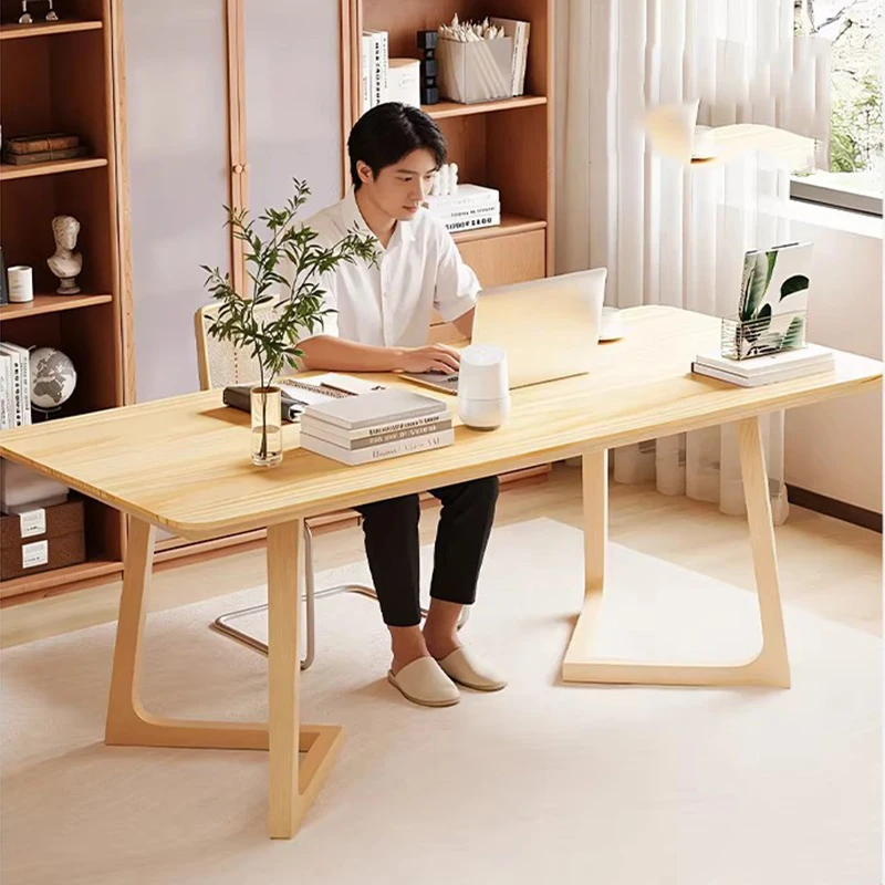 

Minimalist Standing Office Desk Modern Nordic Space Saving Executive Office Desk Wooden Bedroom Meuble Bureau Home Furniture