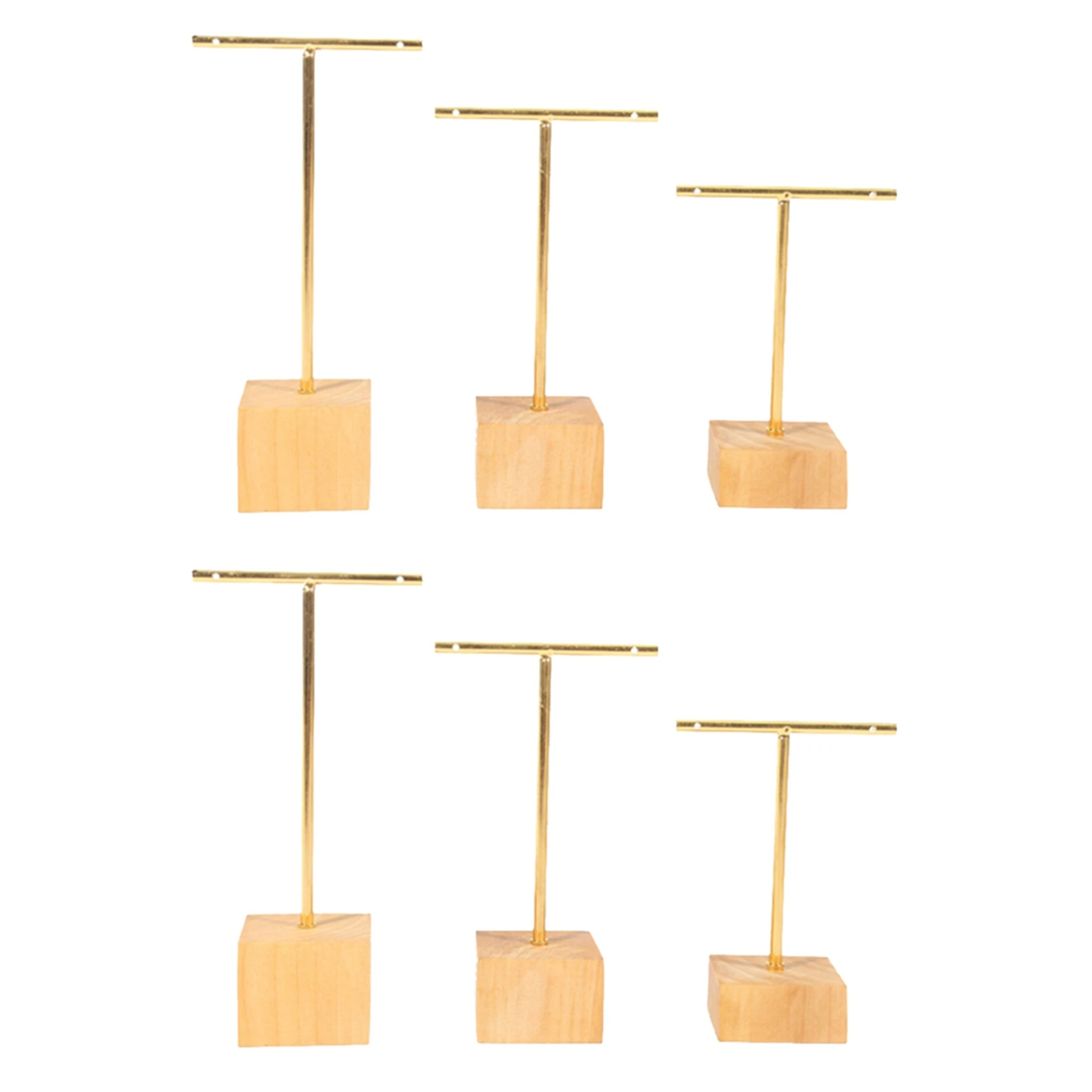 【COUPON!】{0}6-Piece Fashion T-Bar Jewelry Display Rack Stand Holder Earrings Hanging Organizer Jewelry Set