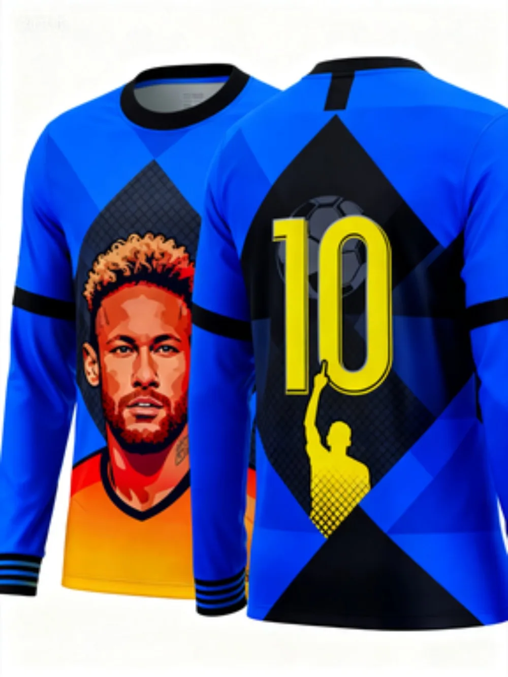 تي شيرت Legend Champion Star Neymar لكرة القدم بأكمام طويلة، تصميم فريد من نوعه، فضفاض كاجوال، قابل للتنفس