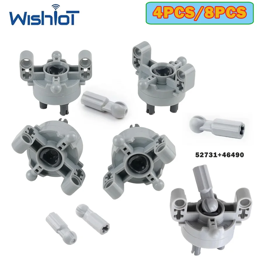 Image of 4 Stück/8 Stück 46490+52731 Radnabe Kardankugel Technik Bausteine Teile Aufhängung Antriebsachse Gelenk Lenkung MOC Bausteine Spielzeug
