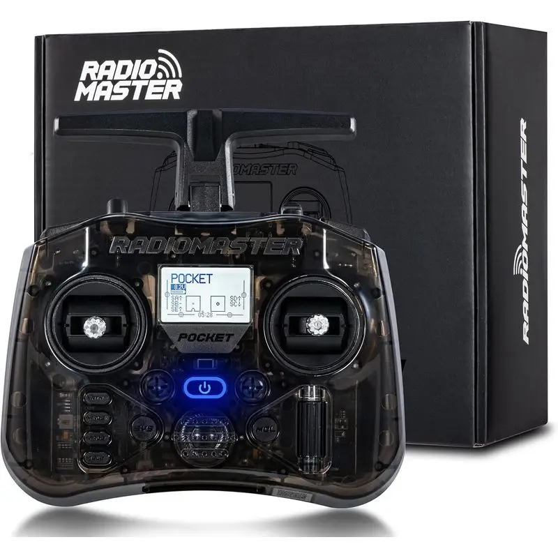 Radiomaster Pocket ELRS Remote Controller Portable Hall Gimbal EdgeTX Transmitter LED Light for FPV Drone(Battery Not Included)