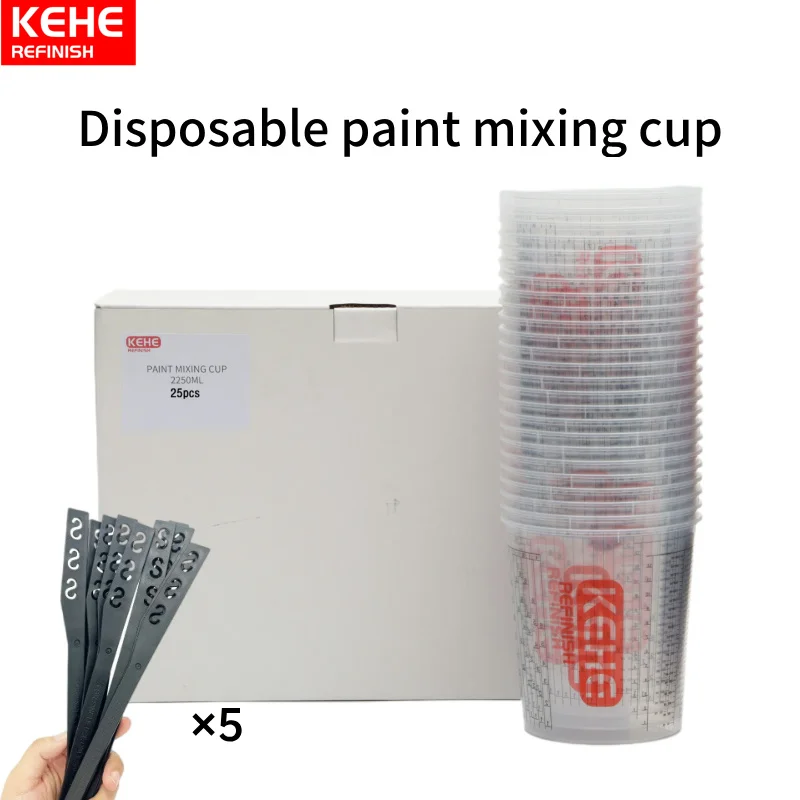 Gobelets de mélange de peinture jetables 385/680/1370/2250ml, bâton de mélange en plastique, récipient liquide, tasse à mesurer, outils de cuisson de cuisine H/O
