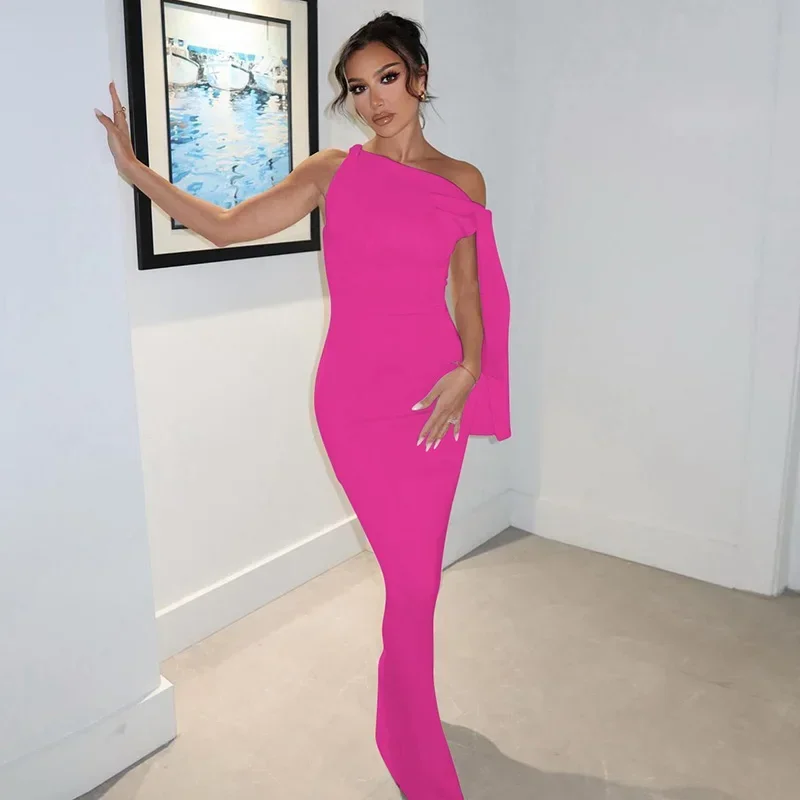 ใหม่ O คอ Patchwork เซ็กซี่ Bodycon Maxi ชุดราตรีเสื้อผ้าผู้หญิงปาร์ตี้เทศกาลคลับ Y2K หญิง Vestidos