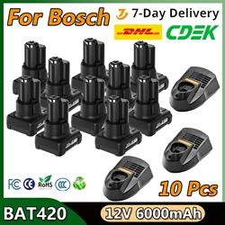 For Bosch BAT420 Rechargeable Battery 12V 6000mAh Li-ion Battery For Bosch BAT411 BAT412A BAT413 Power Tool Battery with Charger