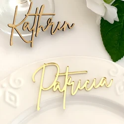 Table Name Place Cards Wedding, Laser Cut Acrylic Place Card First Name, Wood Names Wedding Guests Table