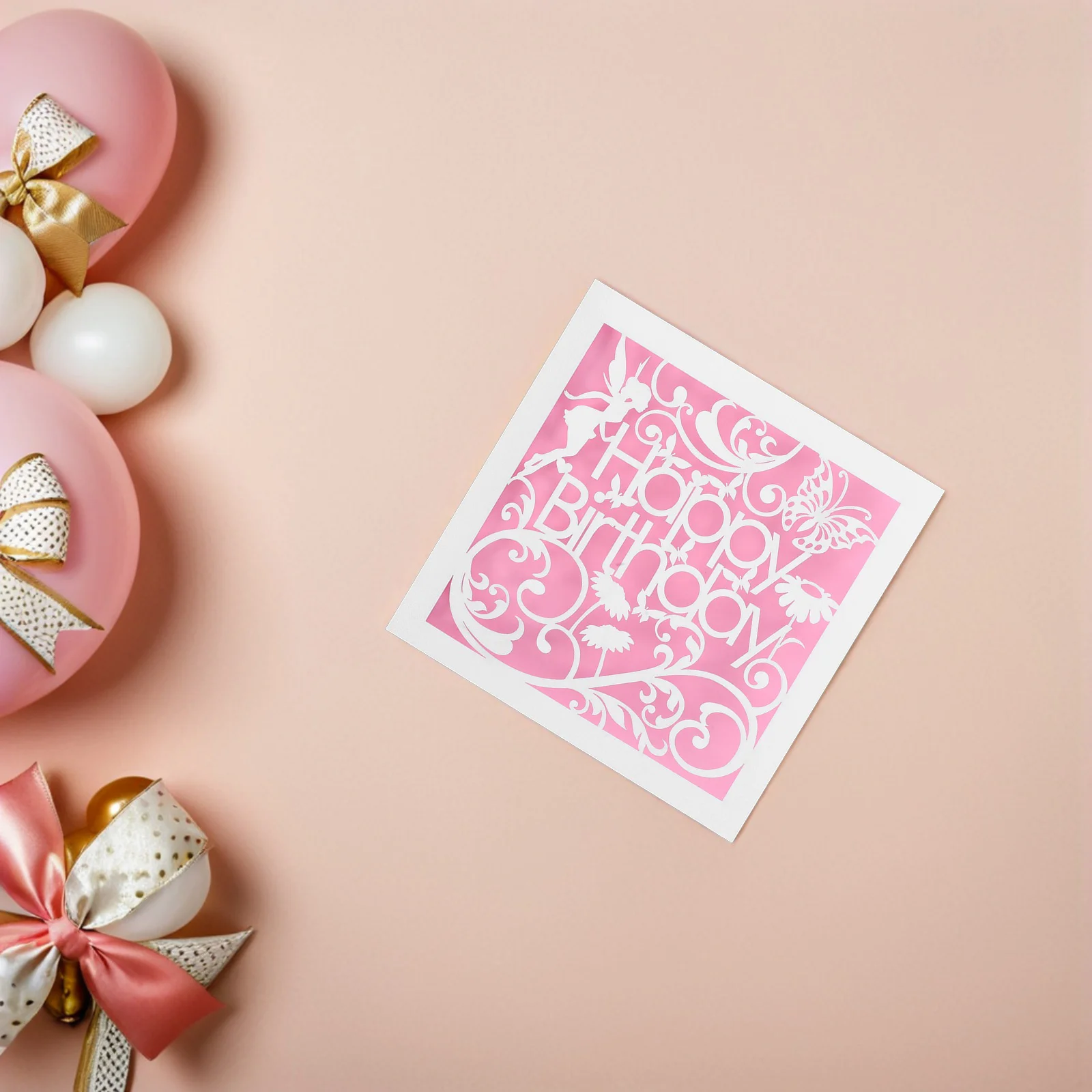 

10Pcs Butterfly Birthday Hollow Greeting Card Elegant Floral Invitation Romantic Celebration for Women Party