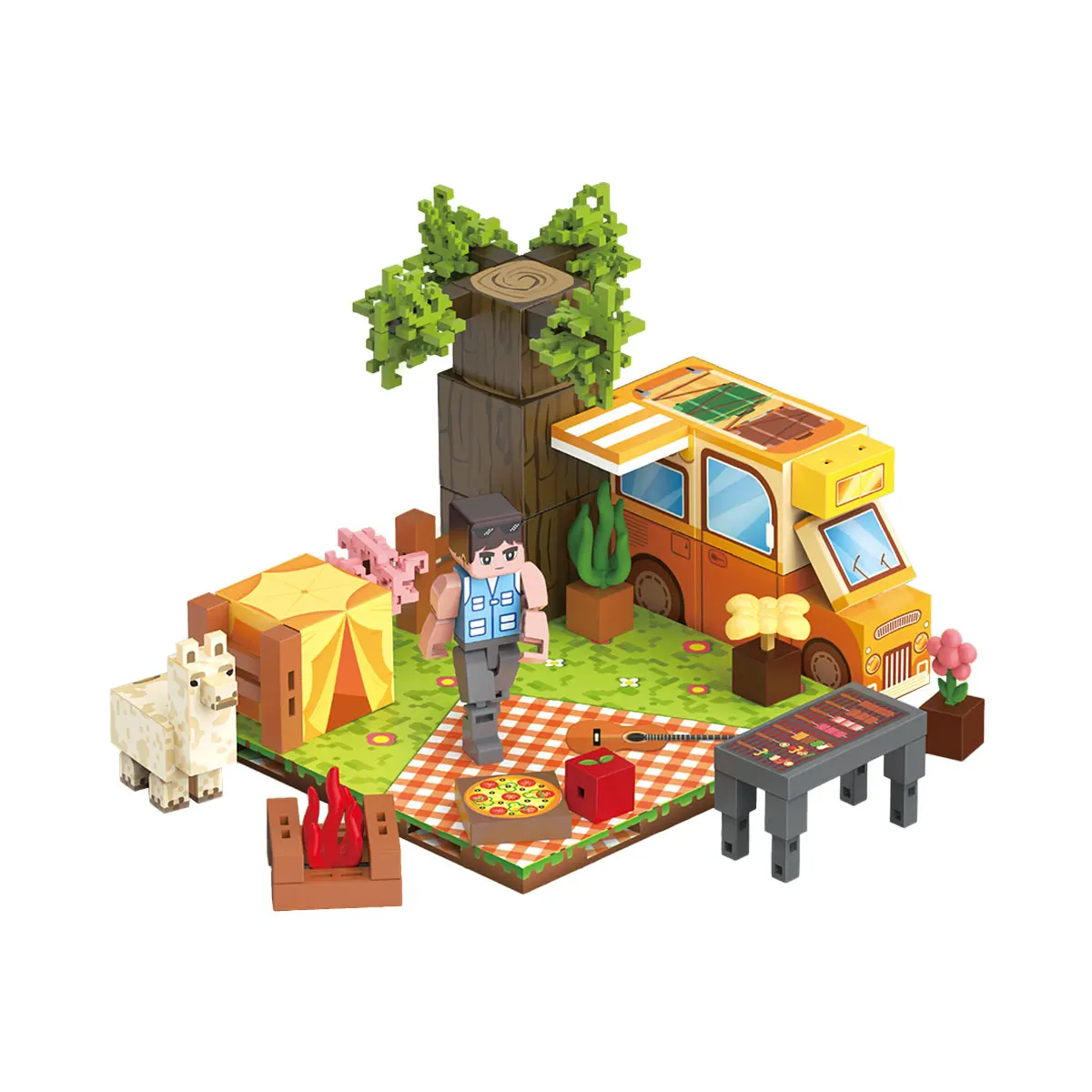 Minha Mundo Blocos de Construção Magnéticos Cena Animal, um brinquedo STEM para que as crianças aprendem e construir, um presente adequado tanto para meninos e meninas.