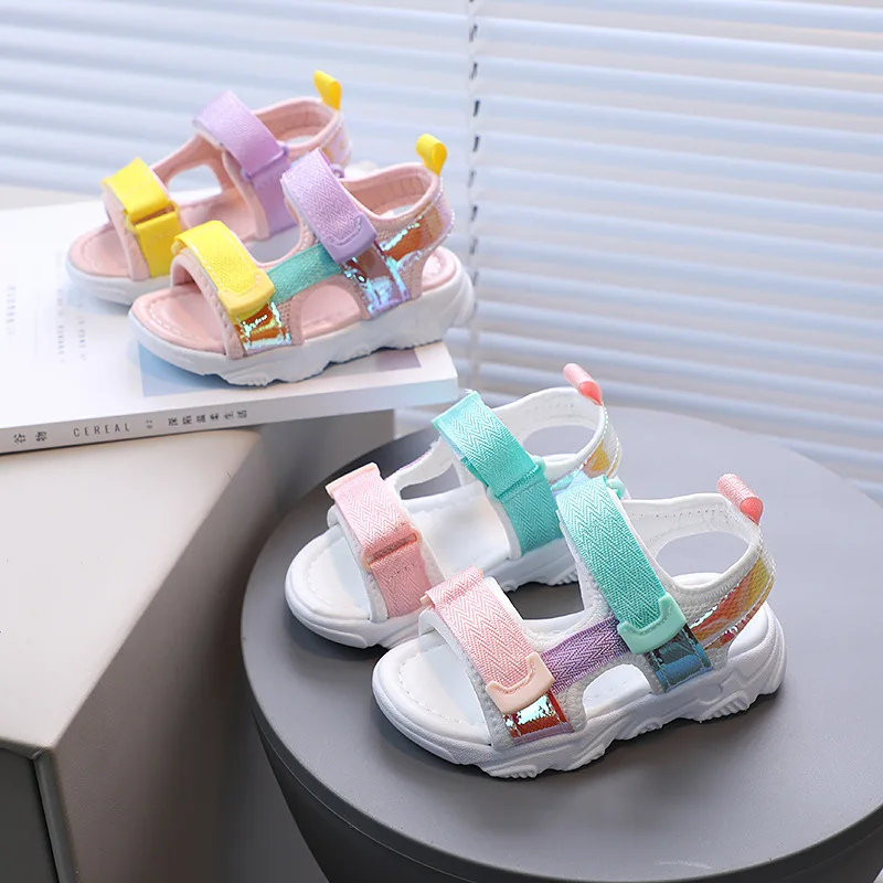 

2025 Boys and Girls Classmates Open-toed Beach Cool Summer New Colorful Soft Bottom Leisure Middle School Step Korean Version