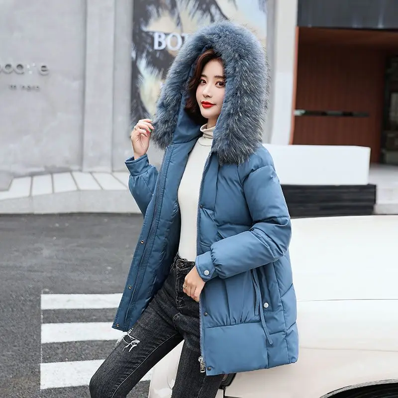 

2023 New Women Down Cotton Coat Winter Jacket Female Medium Style Parkas Large Size Intensification Outwear Loose Overcoat