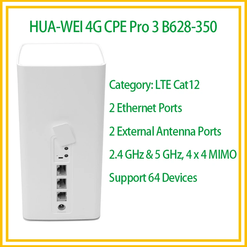 Unlocked HUA WEI 4G CPE Pro 3 B628-350 LTE Cat12 600Mbps Wireless Router Dual Band 4G 3G Gigabit WiFi Home Modem Sim 64 Users