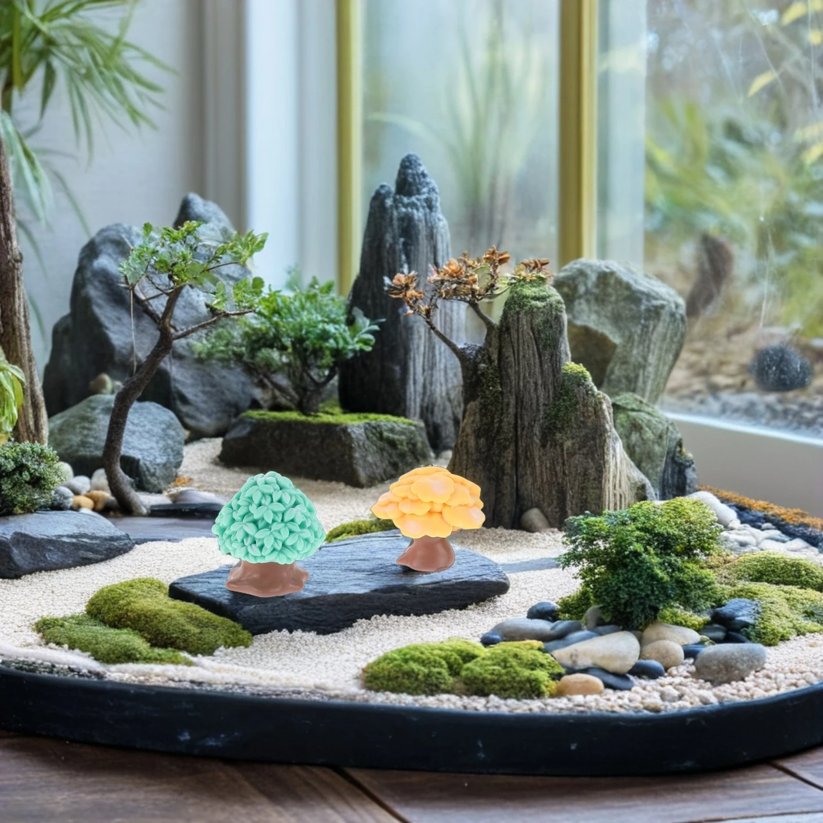 

12Pcs Resin Miniature Small Fake Trees Realistic Simulation for DIY Craft Home Decor Landscape Garden Accessories