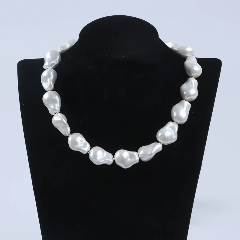 

18-19mm White Baroque Shape Freshwater Mother of Pearl Shell Beads Strand for jewelry making