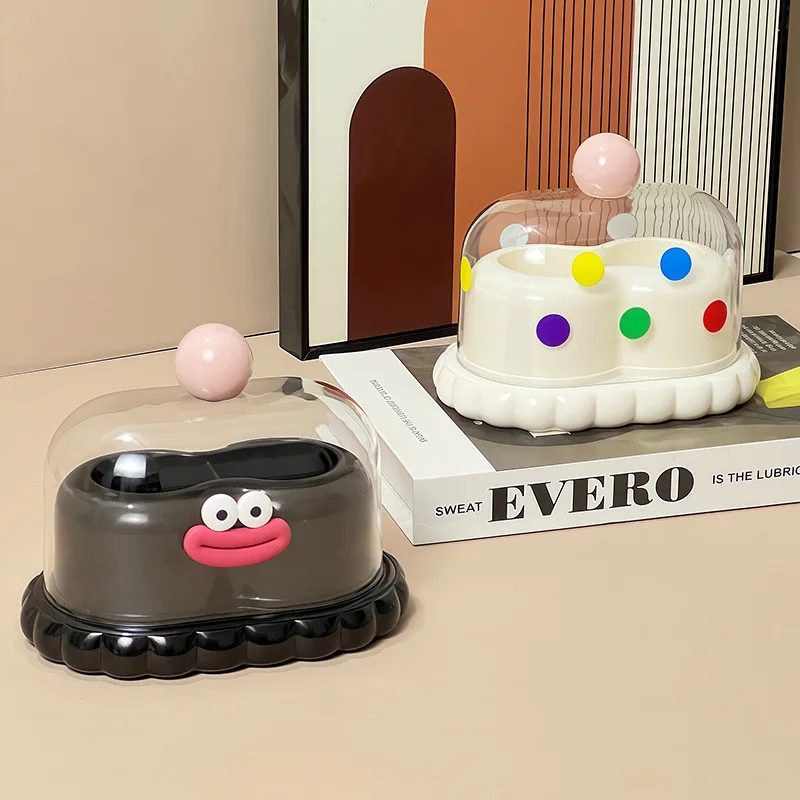 Cute Polka Dot Double Grid Dopaamine Toothpick Box Creative High Aesthetic Cotton Swab Tube Tooth Thread Storage Box Household