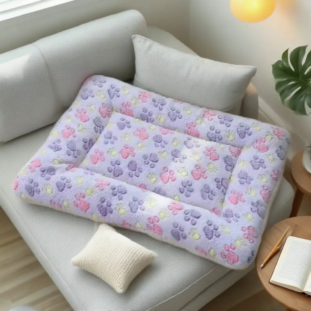 Thick Coral Fleece Pet Bed Mat Soft Warm Sleeping Pad For Kittens Puppies Hamster Cozy Kennel Cushion Portable Pet Blanket