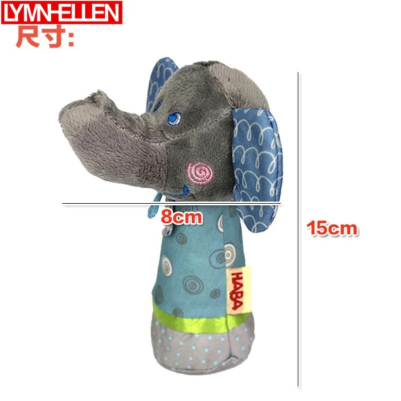 Hot Happy Monkey 15cm Hand Bar Stick Stuffed Plush Doll Toy Elephant Animal Toys Hand Grasp Puzzle Education Puppet Kids