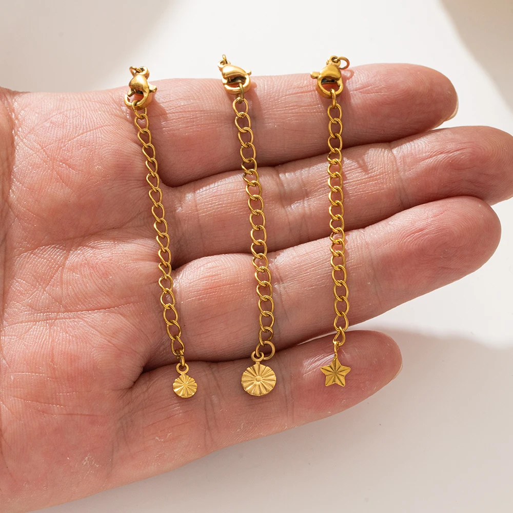 10 Stück Edelstahl-Verlängerungsketten mit Karabinerverschlüssen, Verbindungsstücke für Halsketten, DIY-Armband-Zubehör – Detail 6