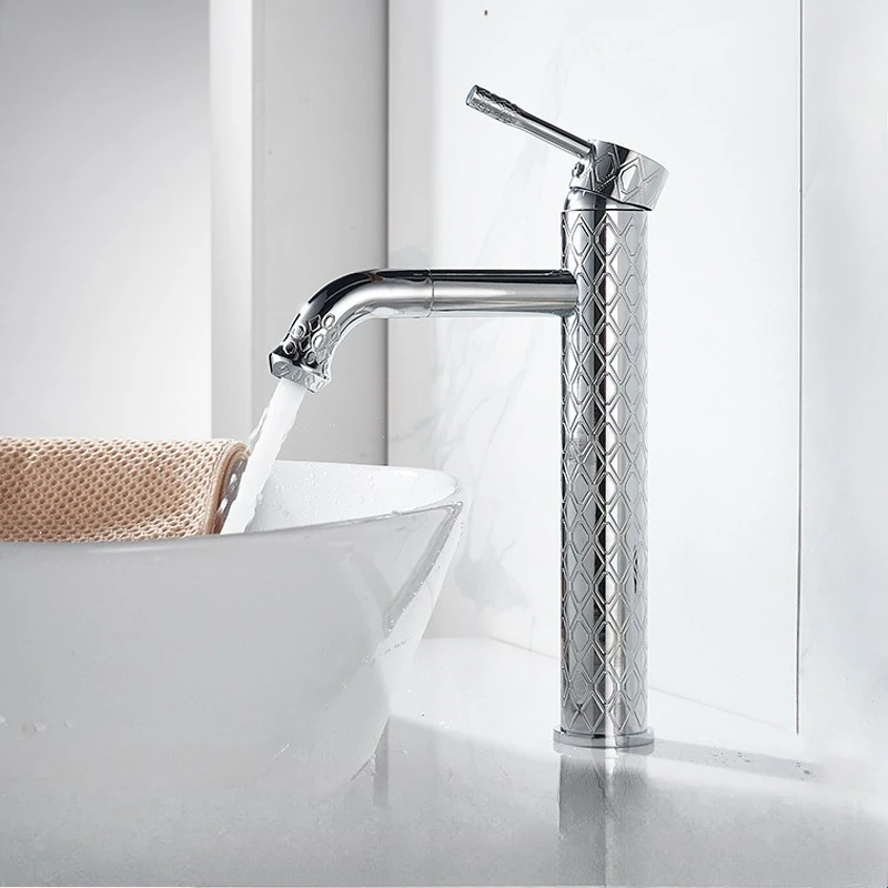 Full copper faucet, antique-style countertop basin faucet, hotel bathroom, bathroom sink, hot and cold faucet