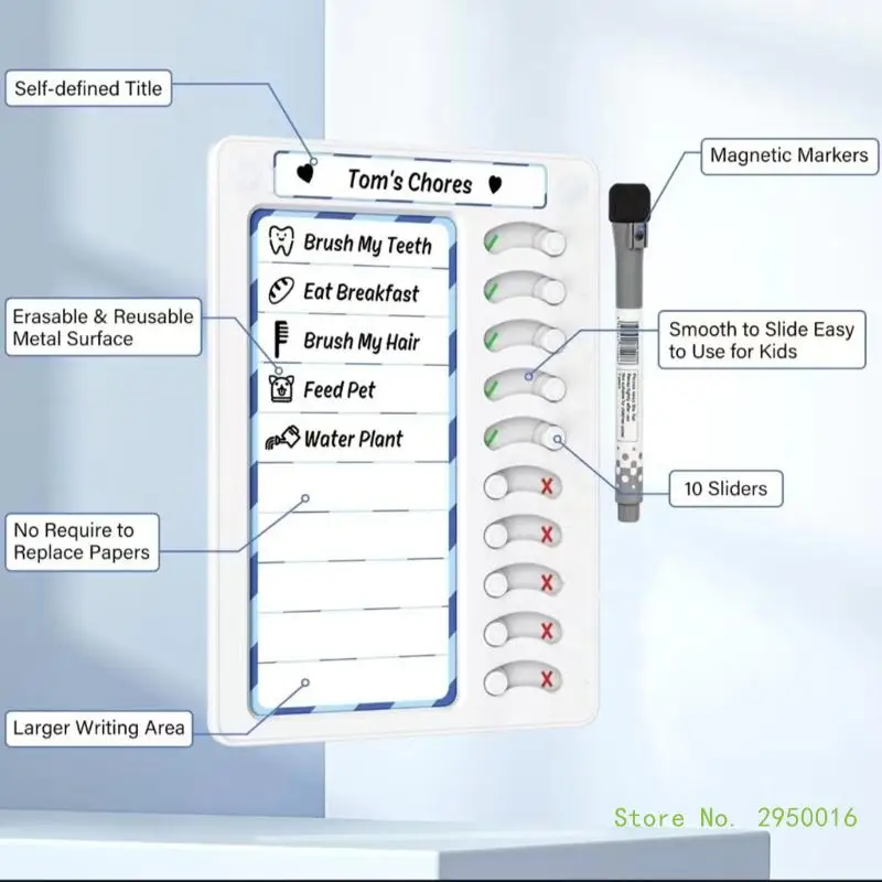 Imagem -04 - Apagável To-do Lista Planning Board para Crianças e Adultos Chore Chart Sliding Router Adhd Ferramentas e Horários Visuais