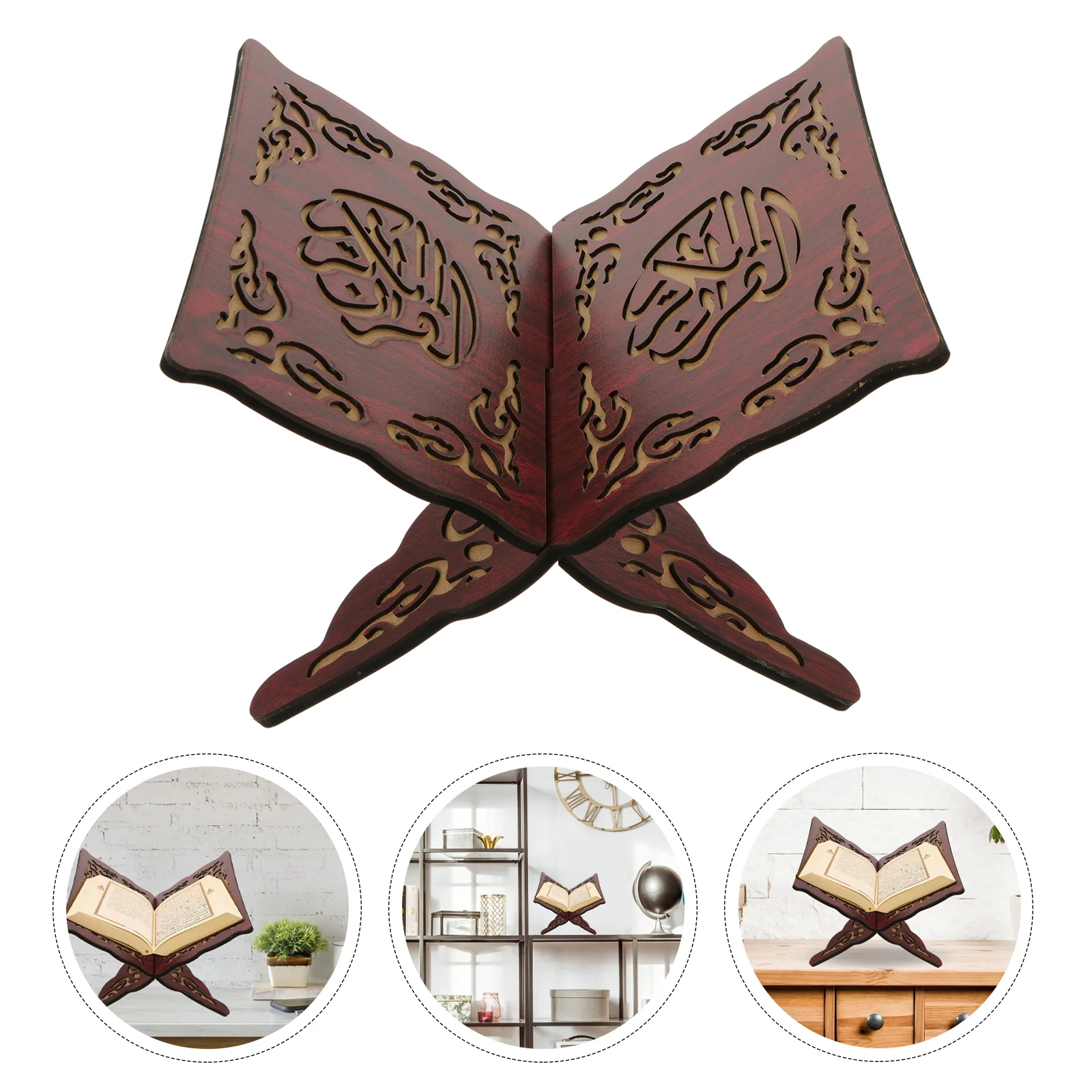 

Prayer Book Holder Stand Wooden Quran Folding Stand Islam Eid Books Shelf Holy Book Stand For Islamic Books Display Bible Home