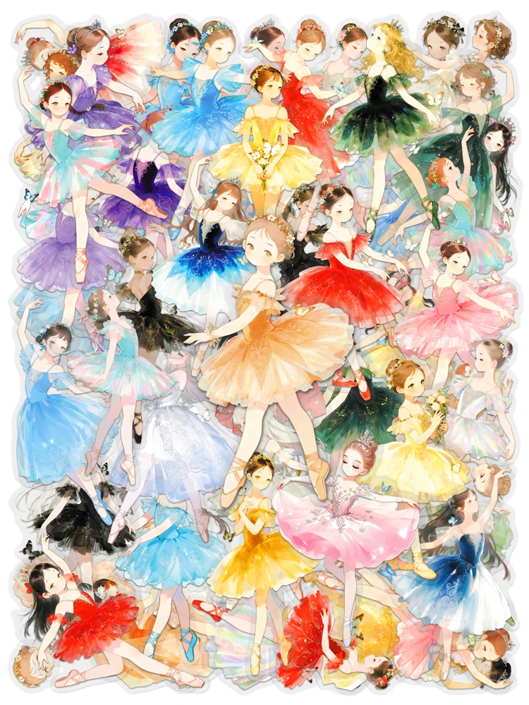 50 Piece Cartoon Cute Ballet Mobile Phone Waterproof Stickers Suitcase Laptop Guitar DIY Stickers