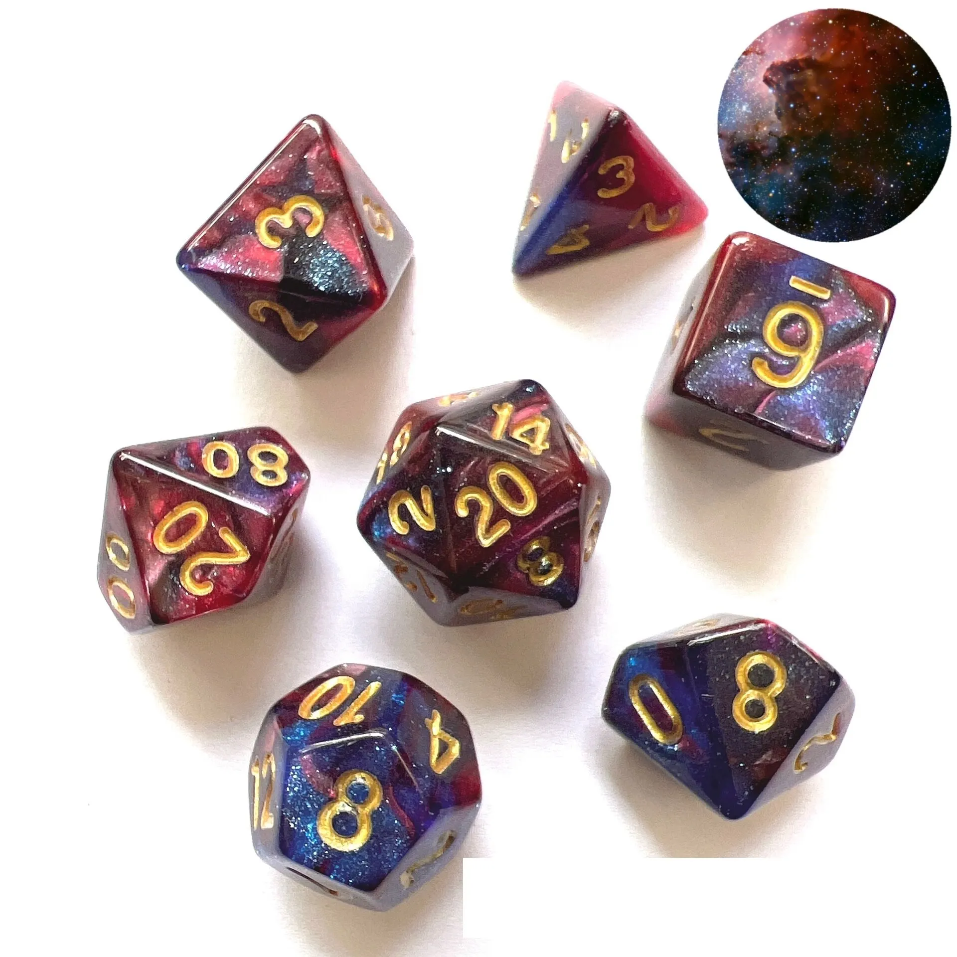 New Dual Color Multi Faced Dragon And Dungeon Game Dice Board Game Color (7 Pieces Per Set)