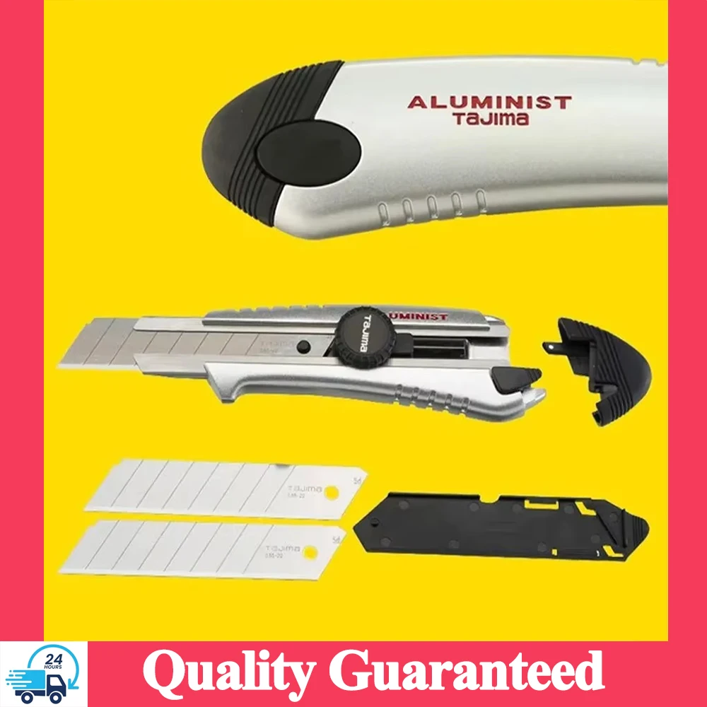 

TAJIMA 1101-0348 Aluminum Alloy Utility Knife with 2Pcs Replaceable H-type Blades Automatic Retractable Knife AC701B