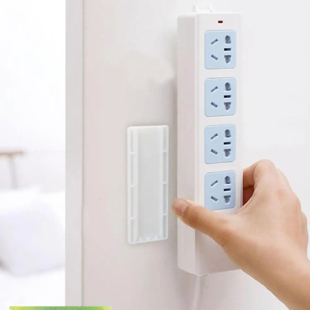 1pcs Power Strip Bracket Self Adhesive Socket Holder Patch Panel Power Strip Holder Wall-Mounted Socket Cable Fixer Rack