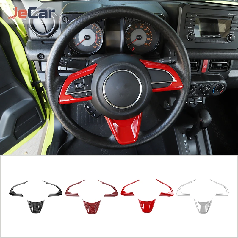 JeCar Auto Steering Wheel Decoration Pannel Covers ABS Trim For Suzuki Jimny 2019 Up Interior Stickers Car Accessories