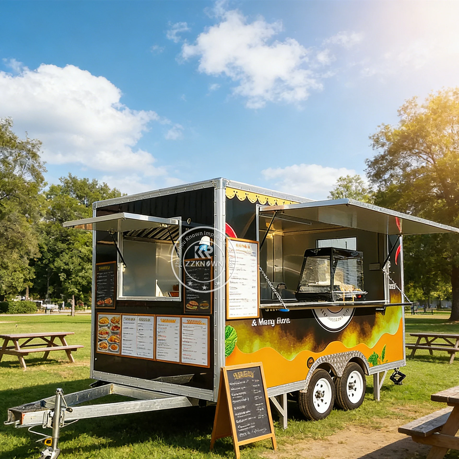 

Мобильная кухонная тележка на заказ, передвижная тележка для еды, прицеп-кухня для кейтеринга, передвижной фургон для пиццы, полностью оборудованный.