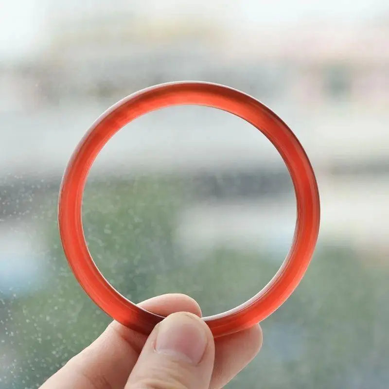 

6mm Thin Red Agate Bangle Smooth Ice Trnsparent Jade Bracelet Elegant Daily Wear Women Jewelry Birthday Anniversary Gift