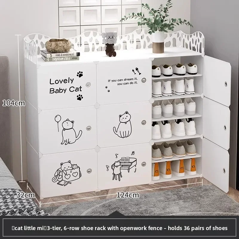 Shoe Rack Multi-layer Simple Shoe Cabinet Explosion Door Household Storage Artifact Space-saving Dormitory Indoor Storage