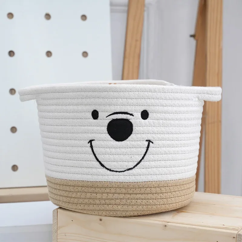 Cotton Rope Woven Storage Basket Cartoon Cute Toy Storage Basket Household Desktop Miscellaneous Storage Basket