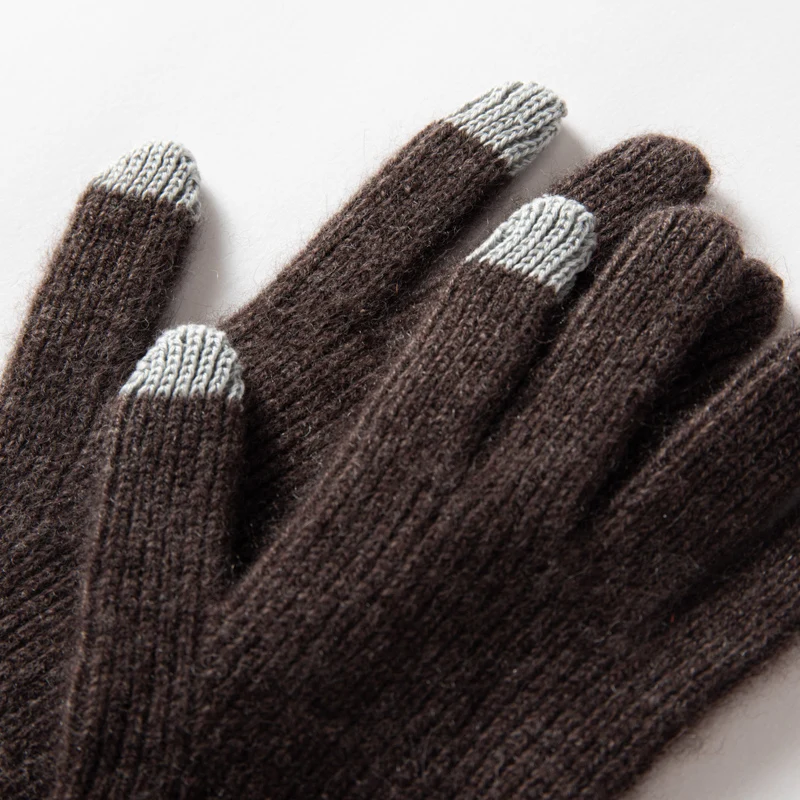 MERRILAMB Herbst Winter Handschuhe Frauen Hohe Qualität Kaschmir Stricken Weiche Warme Touchscreen Fäustlinge Stretch Solide Volle Finger Guantes – Detail 7