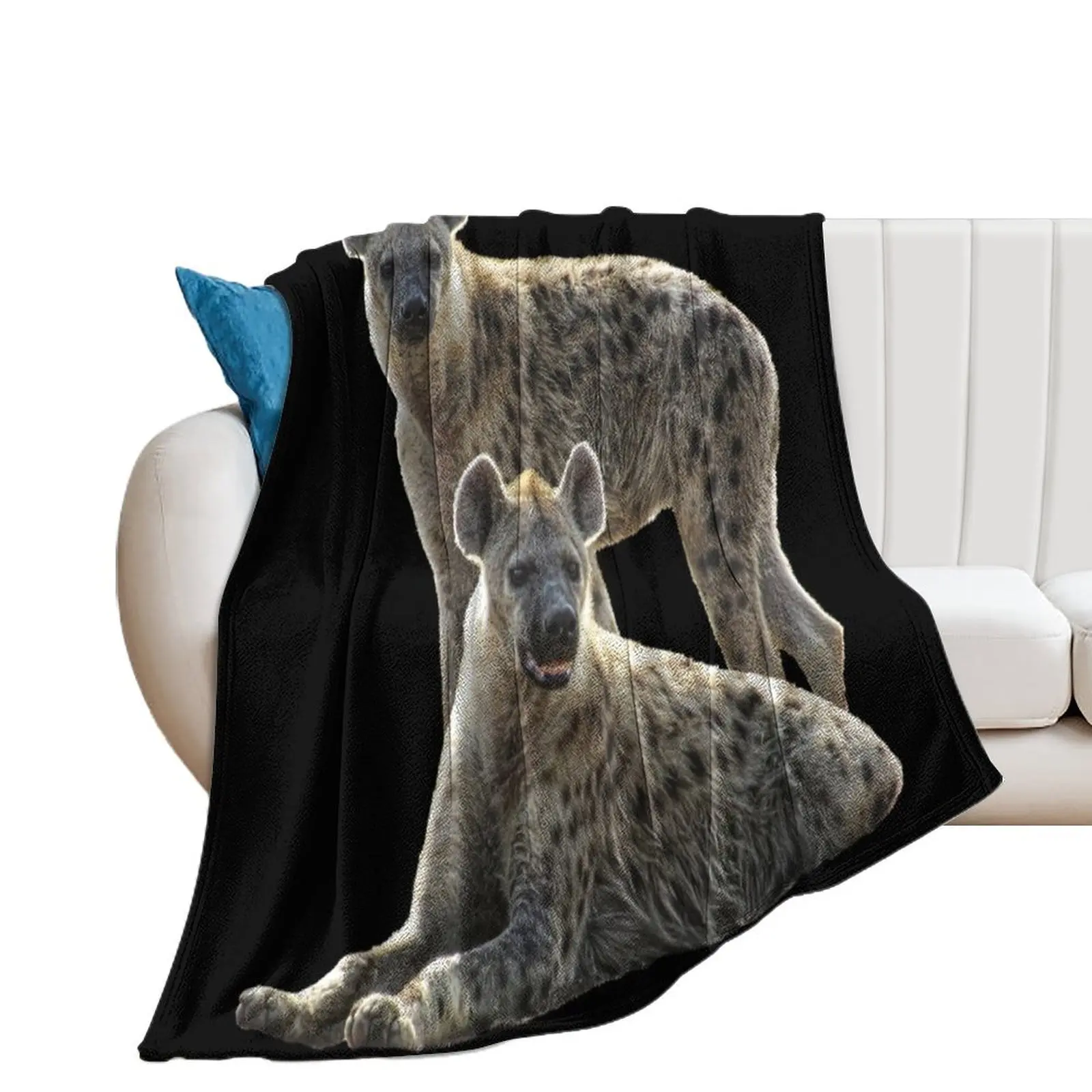 Hyenas on safari in Kenya / Africa Throw Blanket Luxury Brand wednesday Vintage Blankets