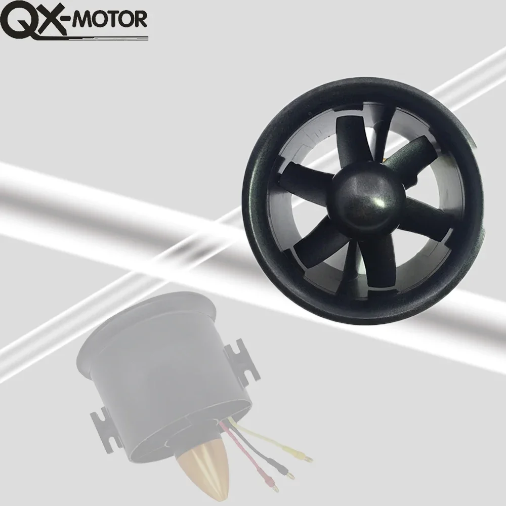 70mm EDF 6 Blades Ducted Fan QF2822-3000KV Brushless Motor With 50a ESC For Remote Control Toy Accessories