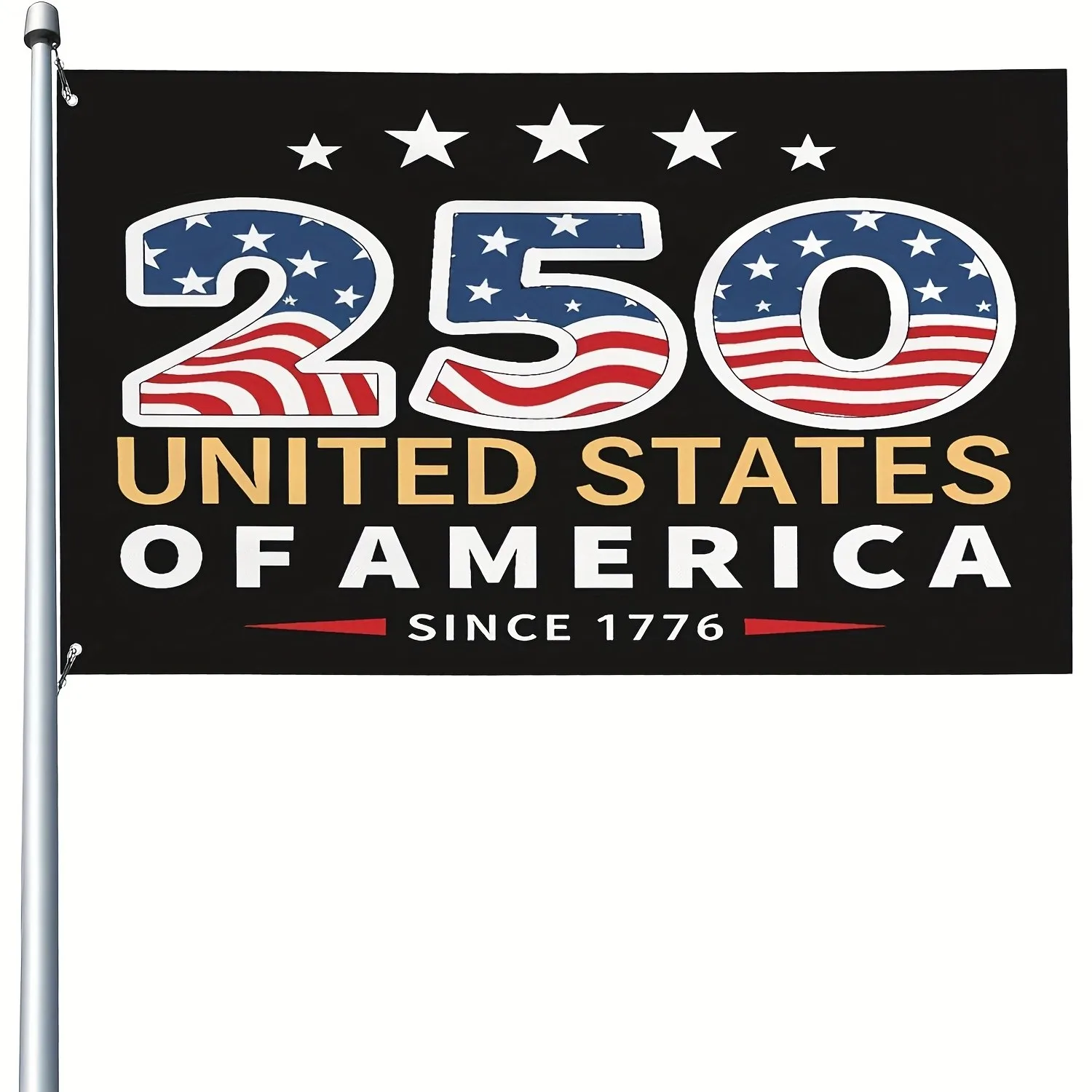 USA 250th Anniversary Since 1776 Commemorative Flag Patriotic Fourth of July Outdoor Banner
