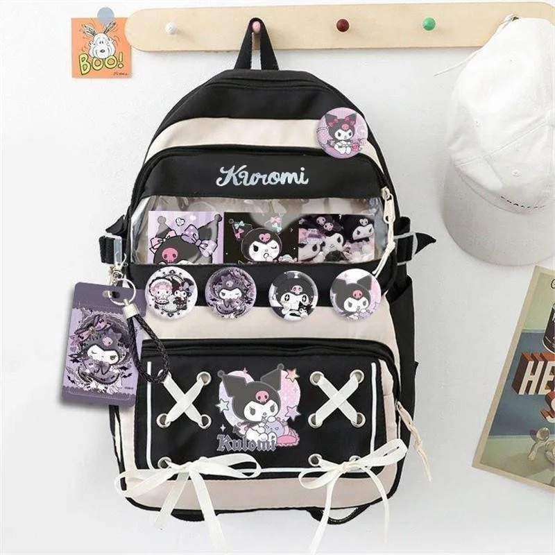 Kuromi Sanrio Mochilas, My Melody Anime Backpack Student Junior High Primary School Cute Girl Escuela,Korean Style