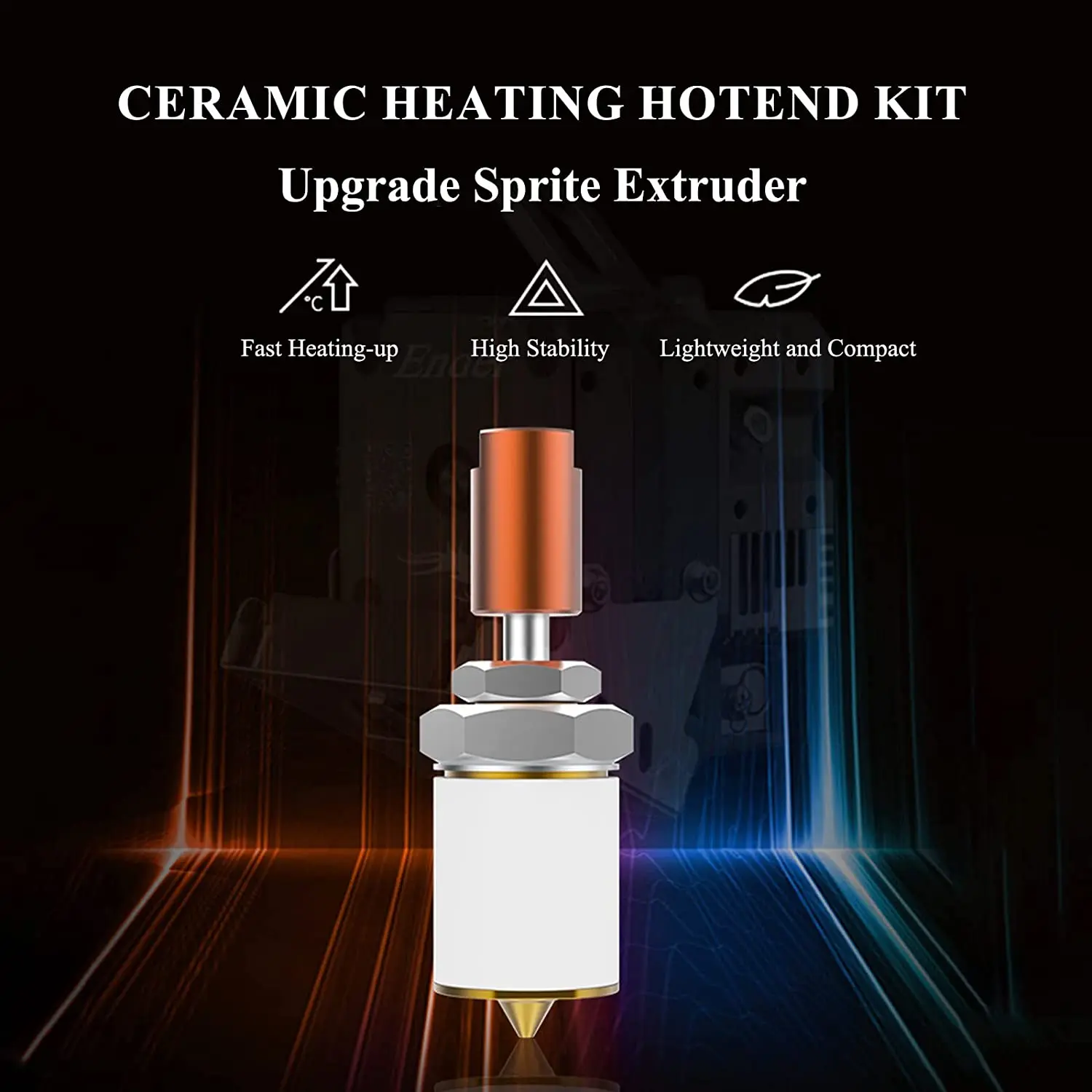 Creality Sprite Extruder Ceramic Heating Hotend Kit Extra Thermistors 60W Fast Heating 300℃ for Ender-3 S1/Pro/ CR10 Smart Pro