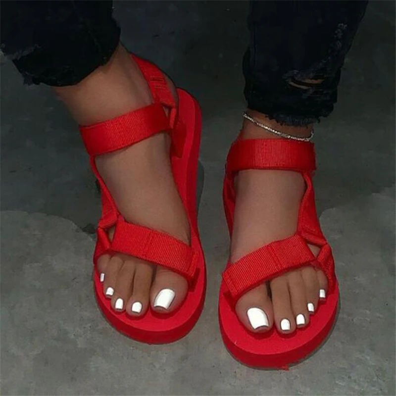 Casual Open-toe Women Sandals Non-slip Black Hook Loop Platform Sandals Shoe Female Summer Beach Shoes 2022 New