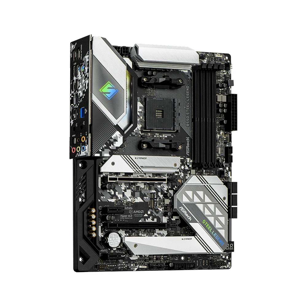 اللوحة الأم ASRock الجديدة B550 Steel Legend AMD AM4 تدعم 5800X3D 5700X 5600G CPU 4xDDR4 4533MHz 128GB M.2 HDMI PCIe4.0 ATX #2