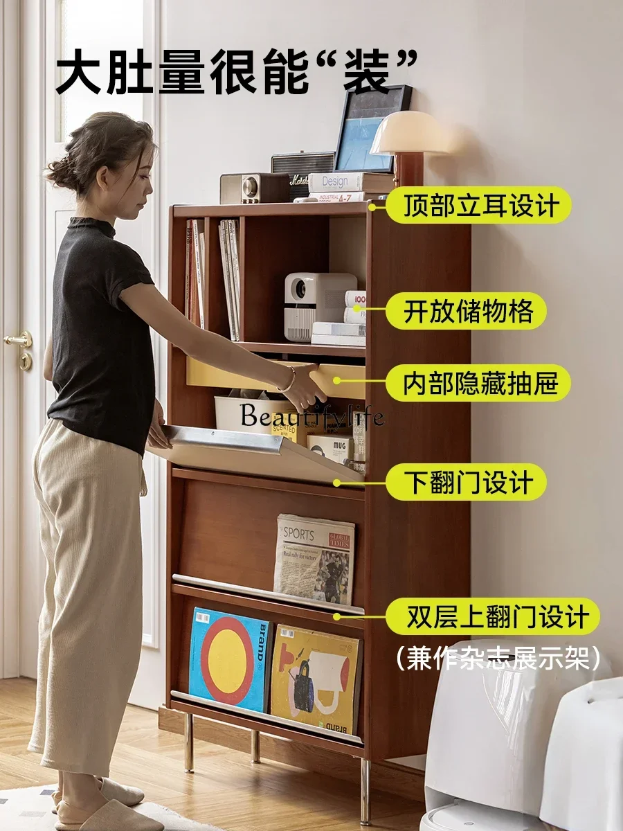 

yj58 Storage Retro Color Block Integrated Bookshelf Display Cabinet