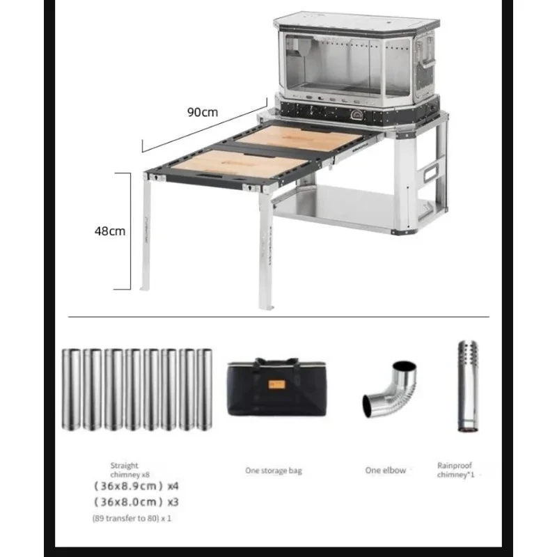 Stratosphere 304 Stainless  Steel Firewood  Stove - Large Viewing Fireplace Portable  Smokeless Tent Heating Indoor Outdoor Home