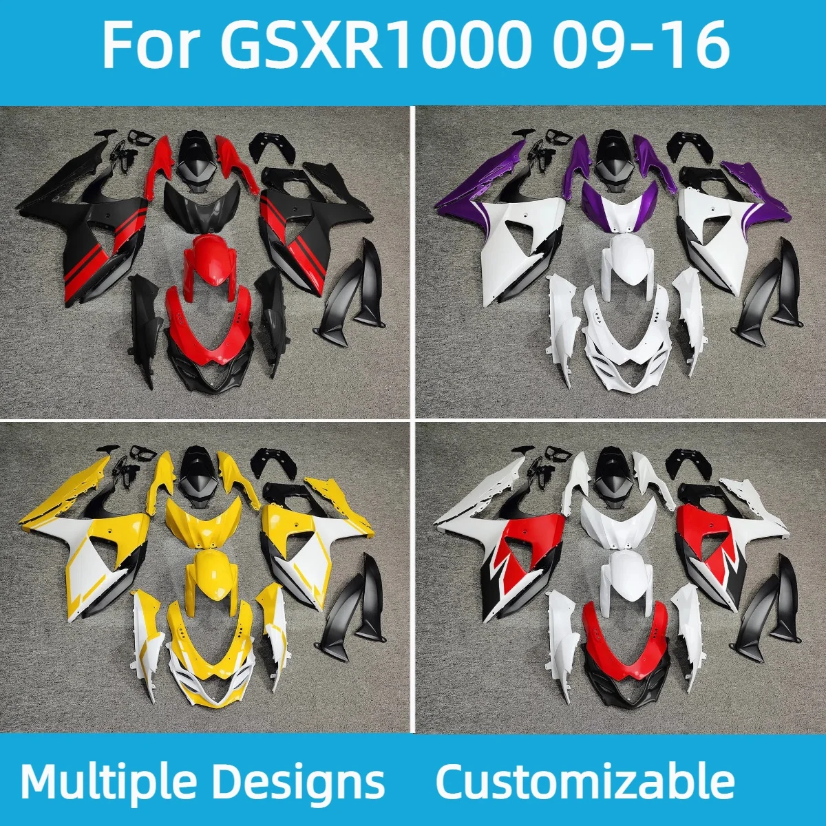 

For GSXR1000 2009-2016 Body Parts Fairing Kit GSXR 1000 09-16 Aftermarket Prime ABS Fairings Motorcycle