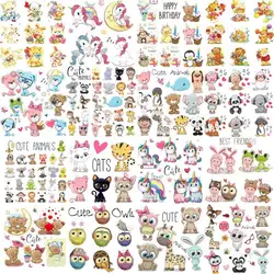 Iron On Cut Animal Patch Set For Children's Clothing DIY T-shirt Patch Heat Transfer Vinyl Unicorn Patch Hot Press Sticker