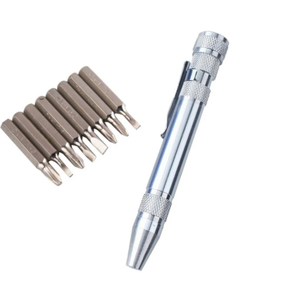 ยี่ห้อใหม่ขายร้อนใหม่ล่าสุดที่มีประโยชน์ไขควงปากกา Multi-Function Repair เครื่องมือ 8pcs ไขควง Bits